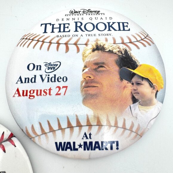 Promotional Button Pins The Rookie & Fever PitchBaseball Movie Collectibles - Picture 3 of 7